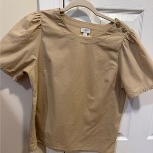 J. Crew khaki, medium short sleeve top, like new